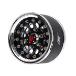 Boom Racing ProBuild™ 1.55" R12 6-Lug Adjustable Offset Aluminum Beadlock Wheels w/ Locking Hub Center Cap (2) Chrome/Black