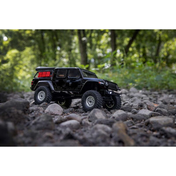 1-24 SCX24 Jeep JT Gladiator 4X4 RTR Brushed Rock Crawler (Battery & Charger Included) Black