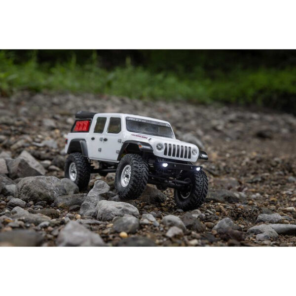 1-24 SCX24 Jeep JT Gladiator 4X4 RTR Brushed Rock Crawler (Battery & Charger Included) White