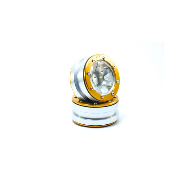 Beadlock Wheels PT- Wave Silver/Gold 1.9