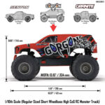 1-10 GORGON 2WD RTR Brushed Monster Truck (Battery & Charger Included) Red - Image 27