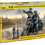German R-12 Heavy Motorcycle with Rider and Officer