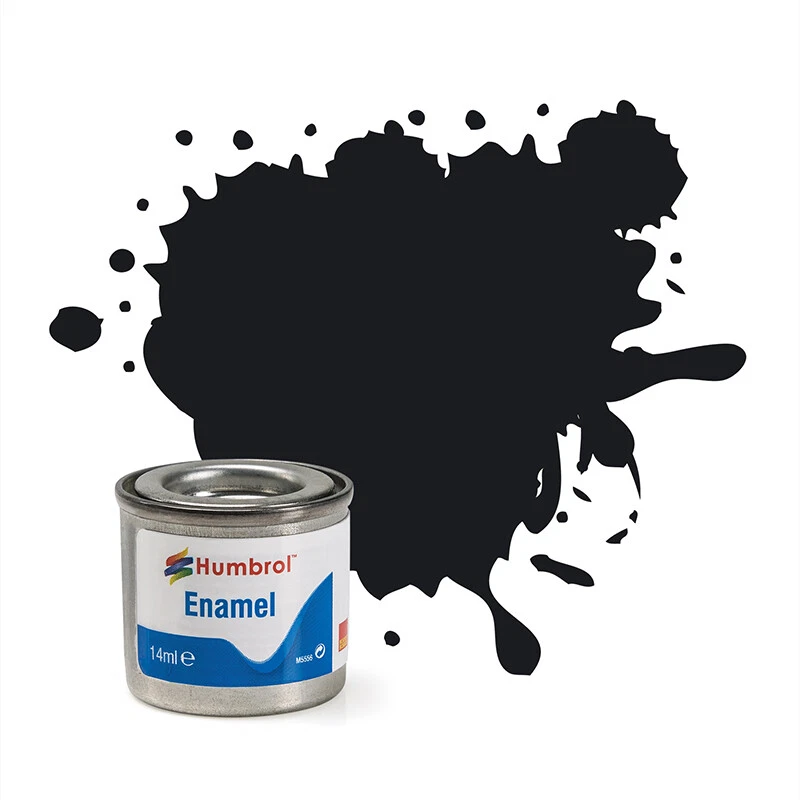s-l1600 Humbrol Enamel Paint: 21 - Black - Gloss - (14ml) - Image 1
