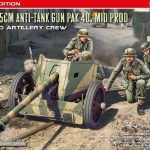 GERMAN 7.5CM ANTI-TANK GUN PAK 40. MID PROD W/ARTILLERY CREW. SPECIAL EDITION