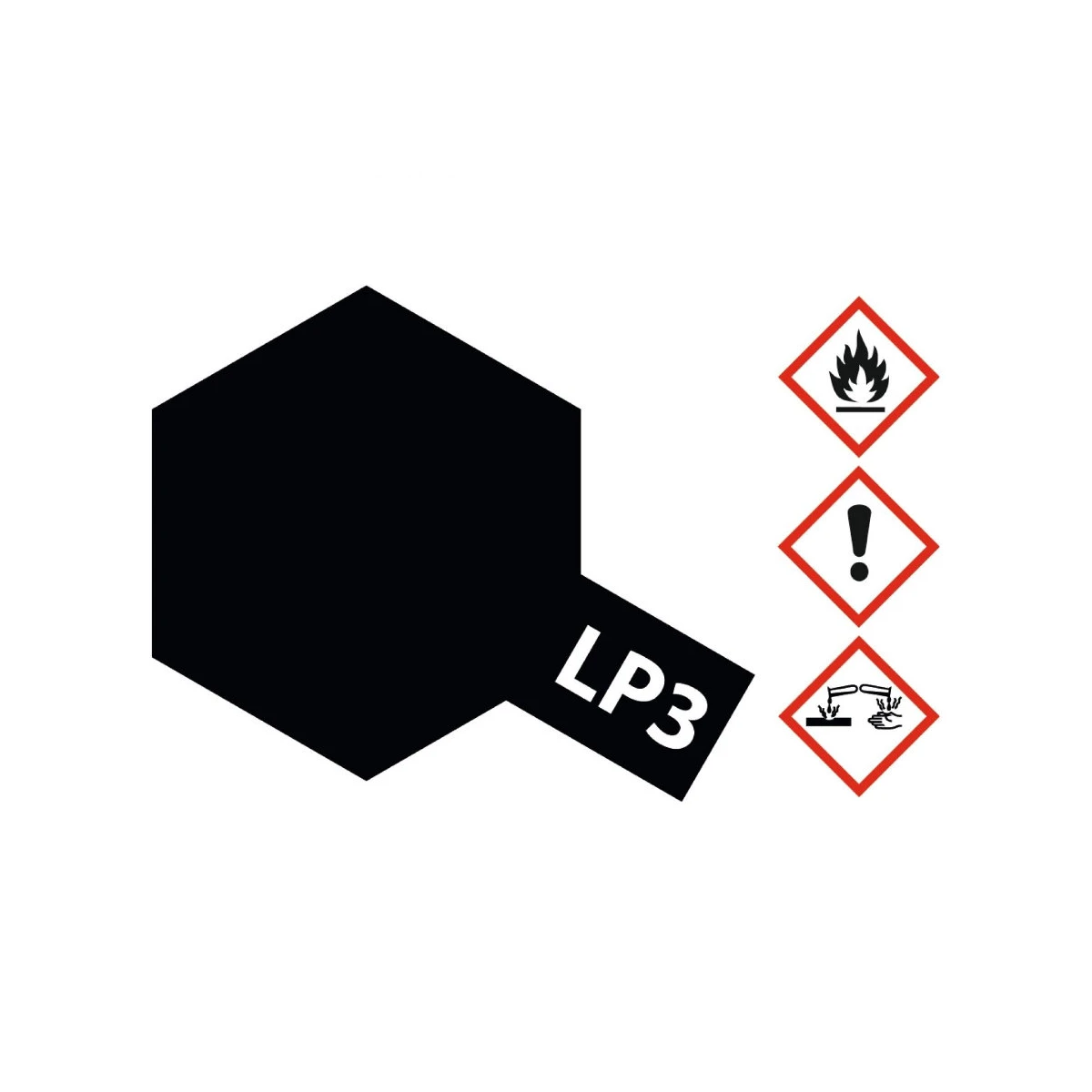 tamiya-82103-kunstharz-farbe-lp-3-schwarz-matt-10ml LP-3 FLAT BLACK - Image 1