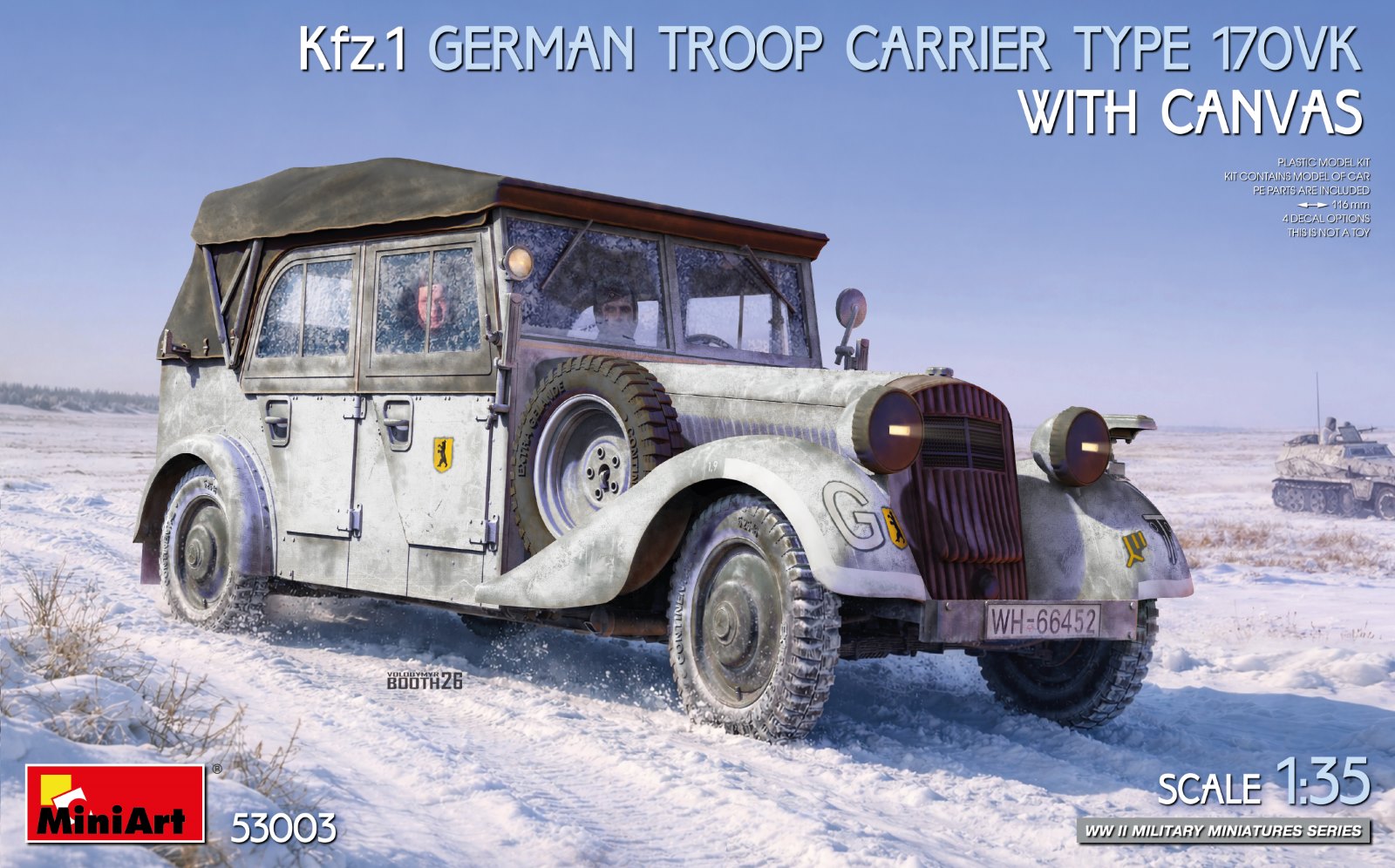 53003_art 53003 - Kfz.1 GERMAN TROOP CARRIER TYPE 170VK WITH CANVAS 1:35 - Image 1