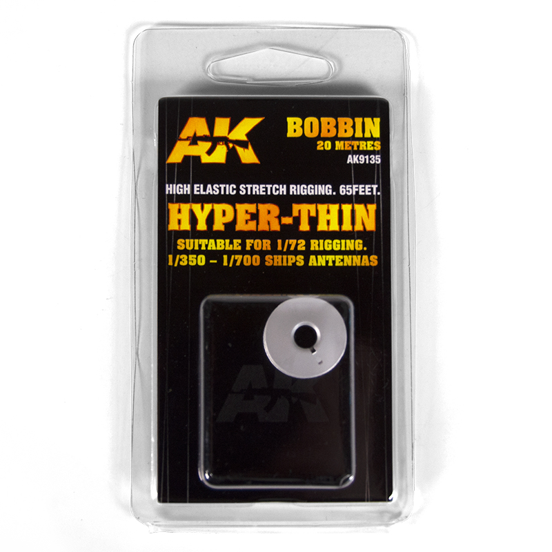 AK9135 AK9135 - ELASTIC RIGGING BOBBIN HYPER-THIN (SUITABLE FOR 1:72 / 1:350 / 1:700) - Image 1