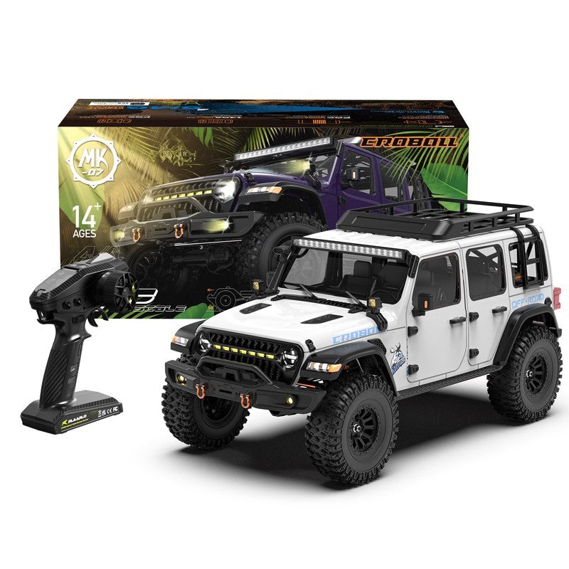 1-7-scale-4wd-brushless-rtr-rc-crawler-mk-07-v2-brushless-white 1-7 Scale 4WD Brushless RTR RC Crawler MK-07 V2 - Brushless - White - Image 1